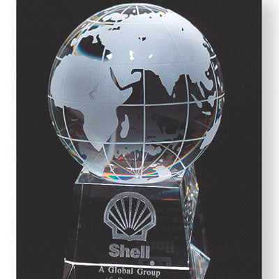 Optical Crystal Globe Trophy