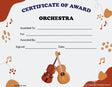Orchestra Award Certificate - Free Template - Design 2