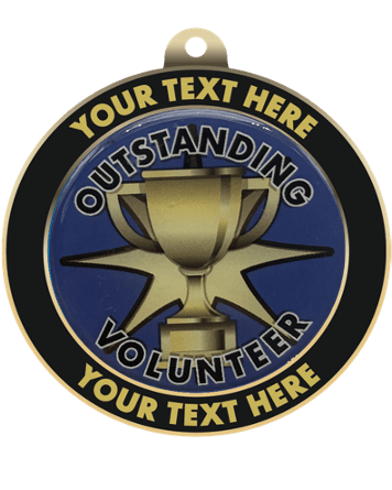 Volunteer Insert Medal with Personalized Rim