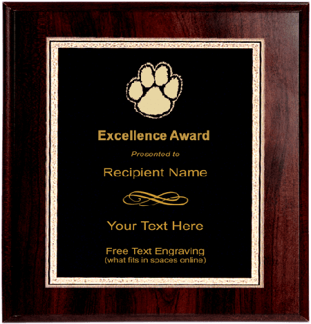 Paw Mascot Plaque