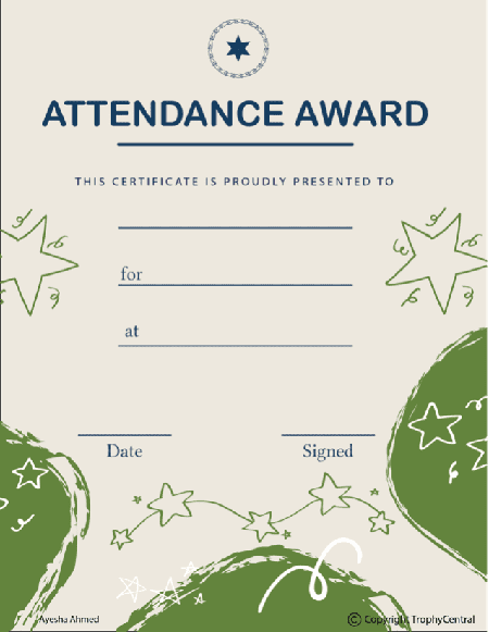 Perfect Attendance Certificate - Free Printable Template for Classrooms