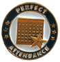 Perfect Attendance Gold Enamel Lapel Pin