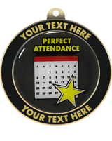 Perfect Attendance Insert Medal with Personalized Rim