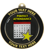 Perfect Attendance Insert Medal with Personalized Rim