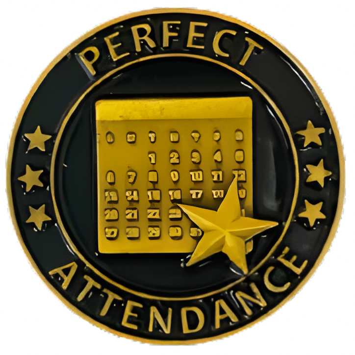 Perfect Attendance Premium Lapel Pin