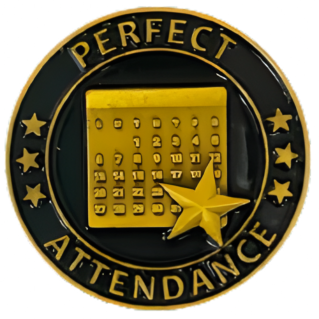 Perfect Attendance Premium Lapel Pin