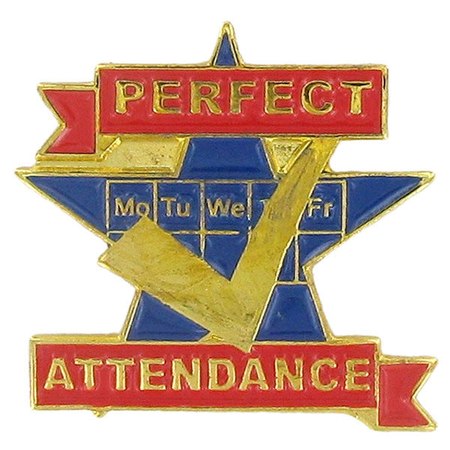 Perfect Attendance Pin - Color