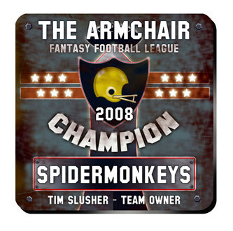Personalized Fantasy Football Champion Coaster Set