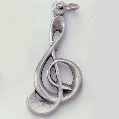 Music G-Clef Pewter Keychains