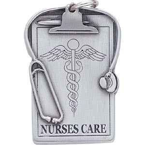 Nurses Care Pewter Keychains