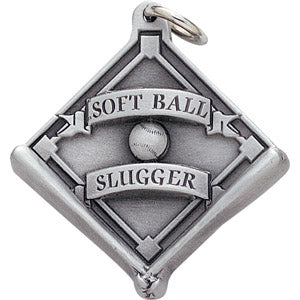 Softball Pewter Keychains