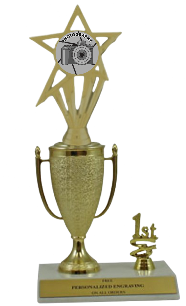 Photography 1st, 2nd and 3rd Place Award Cup Trophy