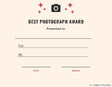 Photography Award Certificate - Free Template - Best Photograph