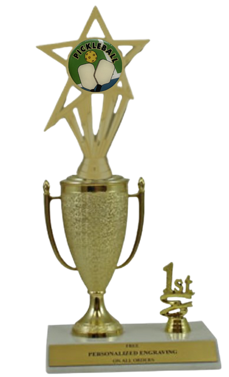 Pickleball 1st, 2nd and 3rd Place Award Cup Trophy