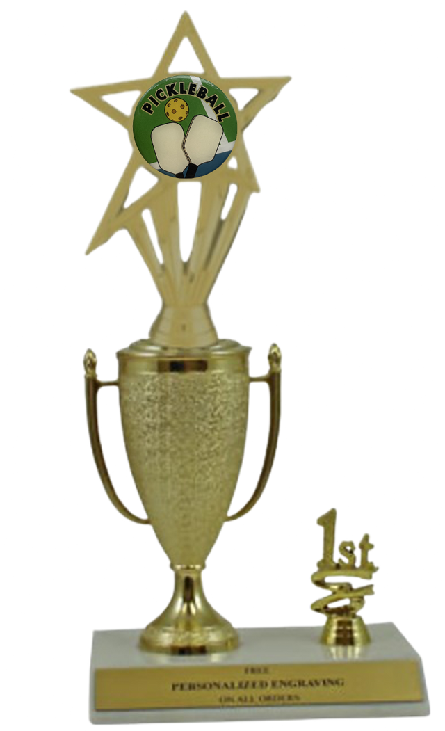 Pickleball 1st, 2nd and 3rd Place Award Cup Trophy
