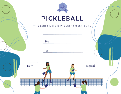 Pickleball Award Certificate - Free Template - Women's Doubles