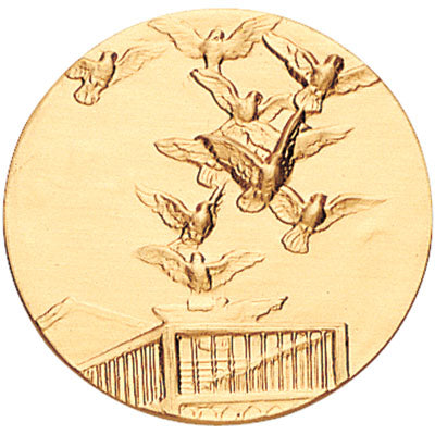 Pigeons Flying Litho Medal Insert