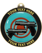 Pistol Shooting Insert Medal with Personalized Rim