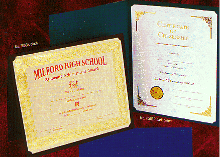 Personalized Certificate Folders with Gold Stamp