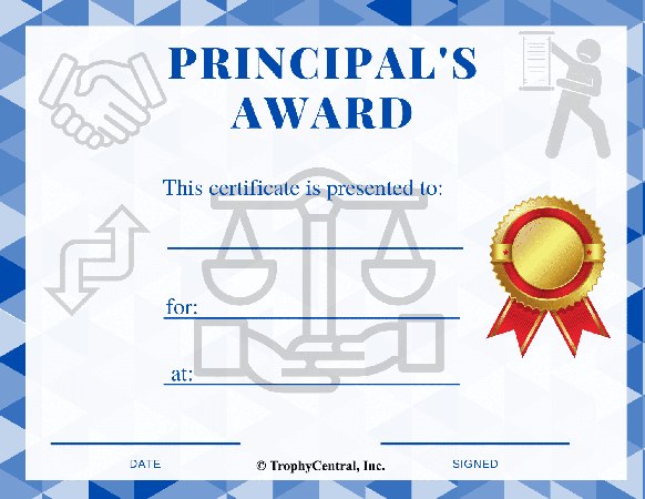 Principal's Award Certificate - Free Template
