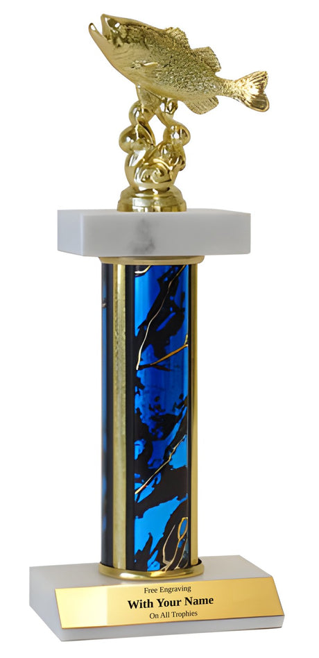 Bass Fishing Deluxe Double Marble Trophy