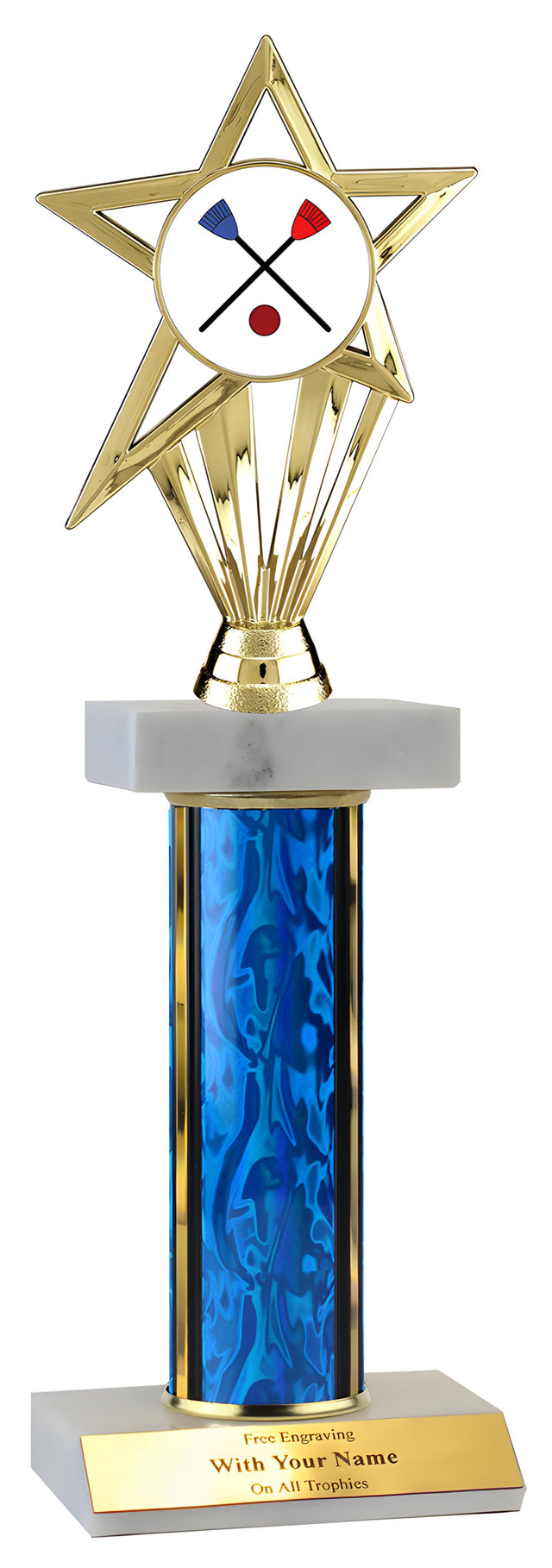 Broomball Deluxe Double Marble Trophy