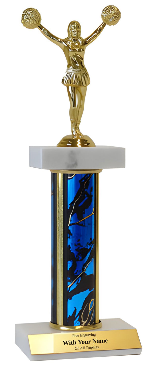 Cheerleading Deluxe Double Marble Trophy