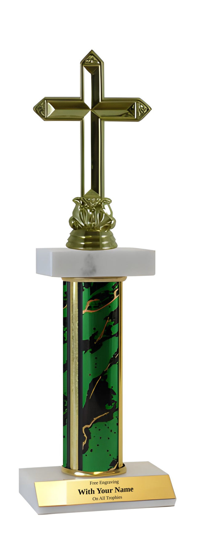 Religious Cross Deluxe Double Marble Trophy