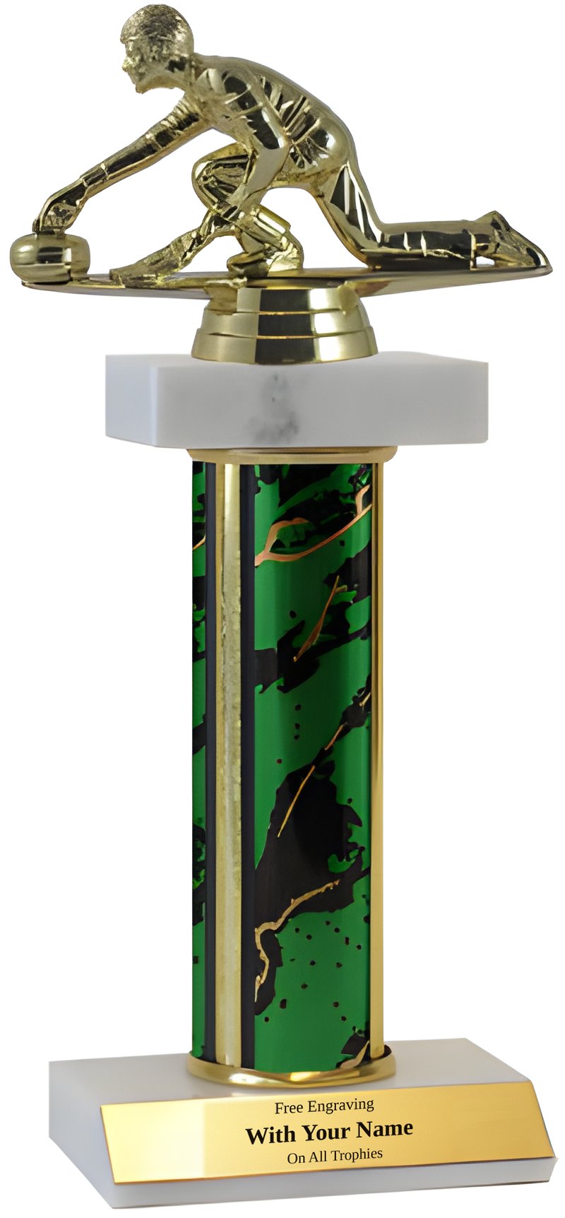 Curling Deluxe Double Marble Trophy
