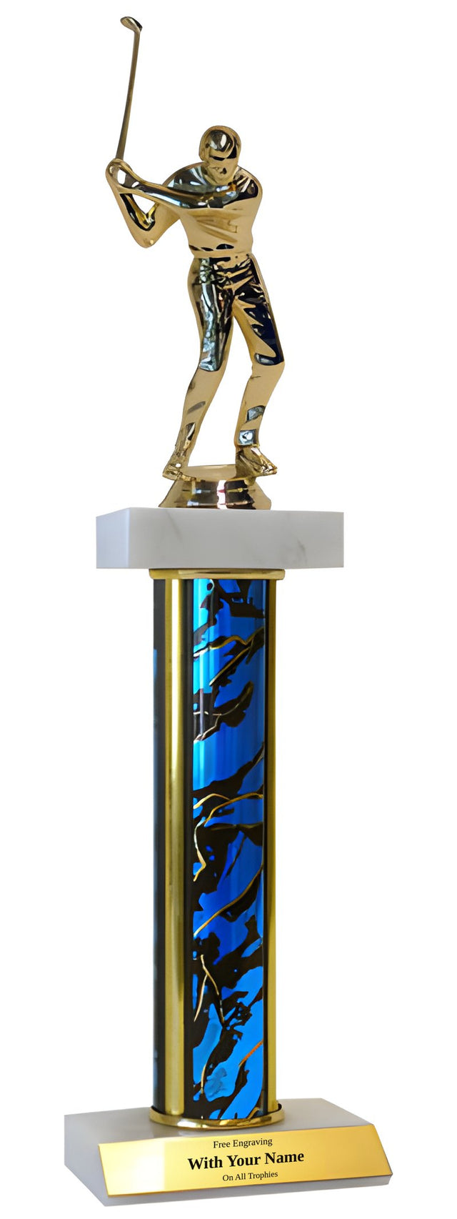 Golf Deluxe Double Marble Trophy