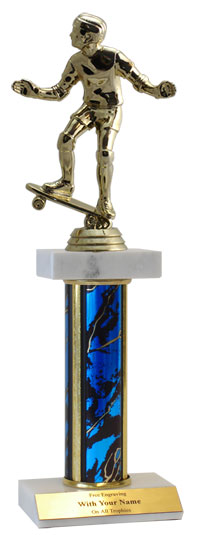 Skateboarding Deluxe Double Marble Trophy
