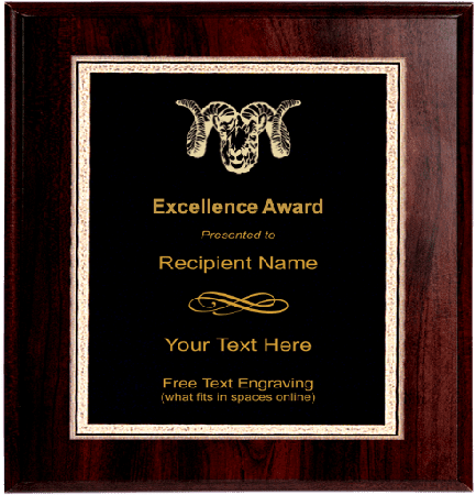 Ram Mascot Plaque