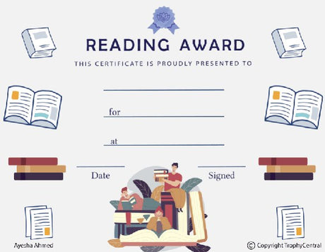 Reading Award Certificate - Free Template