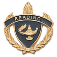 Reading Lapel Pin with Academic Lamp