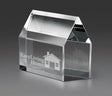 Real Estate House Crystal Paperweight