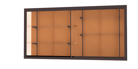 Recessed Wall Display Case w/ Cork Back and Dark Bronze Aluminum Frame, 48"H X 96"W X 16"D