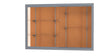 Recessed Wall Display Case w/ Cork Back and Satin Natural Aluminum Frame, 48"H X 72"W X 16"D