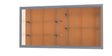 Recessed Wall Display Case w/ Cork Back and Satin Natural Aluminum Frame, 48"H X 96"W X 16"D