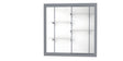 Recessed Wall Display Case w/ White Laminate Back and Satin Natural Aluminum Frame, 48"H x 48"W x 16"D