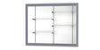 Recessed Wall Display Case w/ White Laminate Back and Satin Natural Aluminum Frame, 48"H X 60"W X 16"D