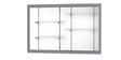 Recessed Wall Display Case w/ White Laminate Back and Satin Natural Aluminum Frame, 48"H X 72"W X 16"D