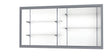 Recessed Wall Display Case w/ White Laminate Back and Satin Natural Aluminum Frame, 48"H X 96"W X 16"D