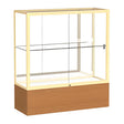 Reliant Carmel Oak case, Mirror Back w/ Champagne aluminum frame finish, 40"H x 36"W x 14"D