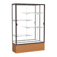 Reliant Carmel Oak case, Mirror Back w/ Dark Bronze aluminum frame finish, 72"H x 48"W x 16"D