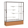Reliant Carmel Oak case, Mirror Back w/ Dark Bronze aluminum frame finish, 72"H x 60"W x 16"D