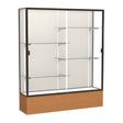 Reliant Carmel Oak case, Plaque Fabric Back w/ Dark Bronze aluminum frame finish, 72"H x 60"W x 16"D