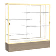 Reliant Driftwood Oak case, Mirror Back w/ Champagne aluminum frame finish, 72"H x 72"W x 16"D