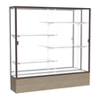 Reliant Driftwood Oak case, Mirror Back w/ Dark Bronze aluminum frame finish, 72"H x 72"W x 16"D