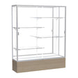 Reliant Driftwood Oak case, Mirror Back w/ Satin Natural aluminum frame finish, 72"H x 60"W x 16"D