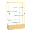 Reliant Light Oak Vinyl case, Mirror Back w/ Champagne aluminum frame finish, 72"H x 48"W x 16"D